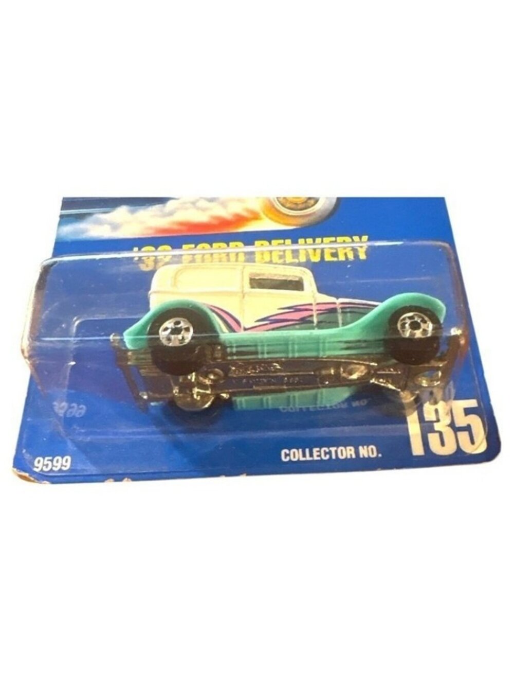 Vintage Die Cast Hot Wheels 32 Ford Delivery Car Collector #135 1991 Yellow Gree